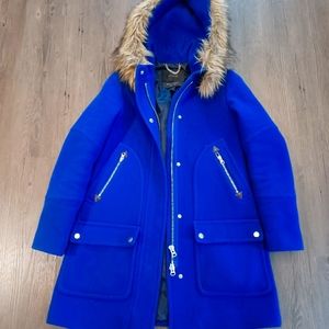 J crew cobalt blue wool coat